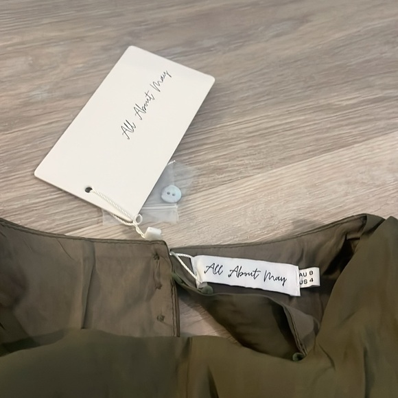 NWT Hello Molly Olive Green Long Sleeve Mini Claudia Dress S - Picture 7 of 9